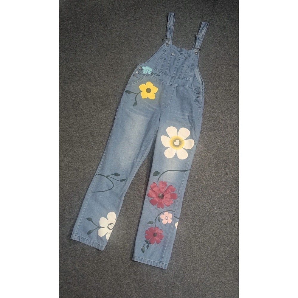 Women's Large Overalls Retro Cottagecore Boho Floral Garden Party Flowers